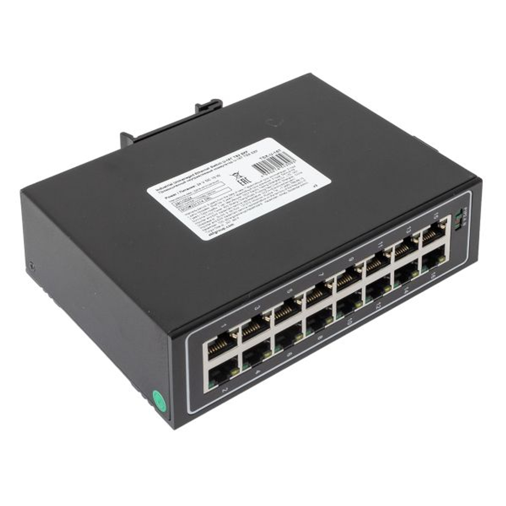Промышленный неуправляемый коммутатор U-16T, 16 портов 10/100Base-T(X) RJ45, монтаж на динрейку TSX EKF