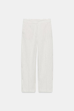 ZARA БРЮКИ В ТОНКУЮ ПОЛОСКУ, ЭКРЮ/ЧЕРНЫЙ