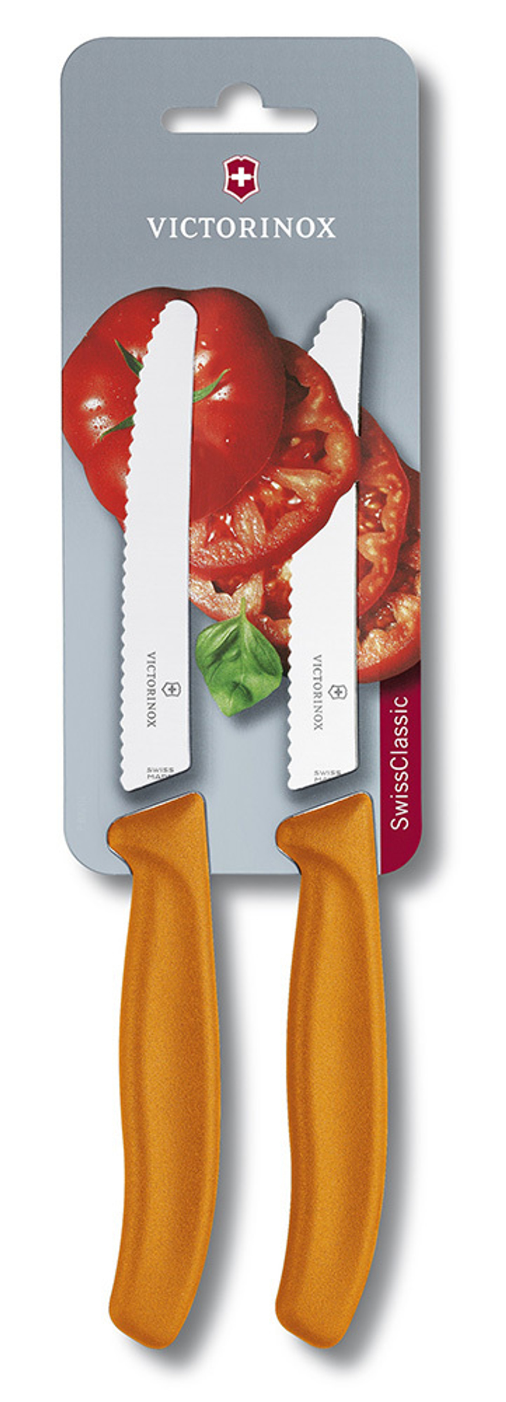 Набор Victorinox кухонный, 2 предмета, лезвие 11 см волнистое, оранжевый