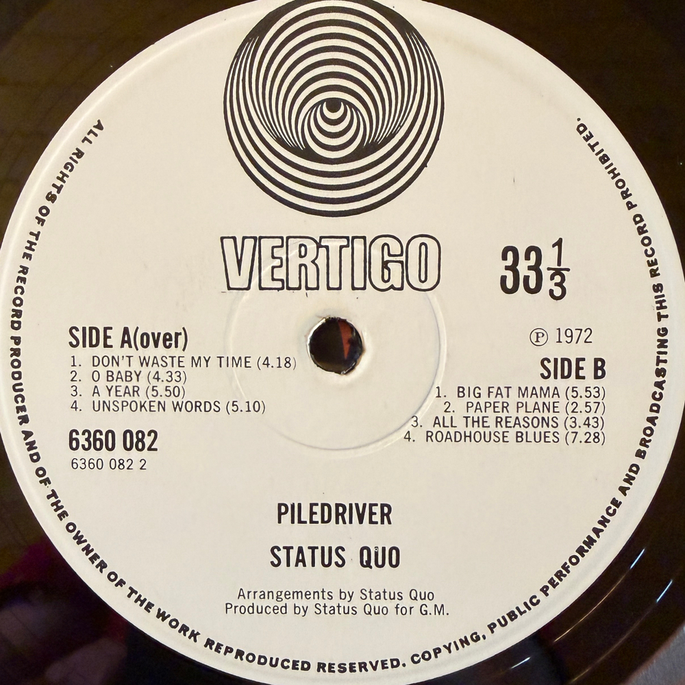 Status Quo ‎– Piledriver (Англия 1972г.)