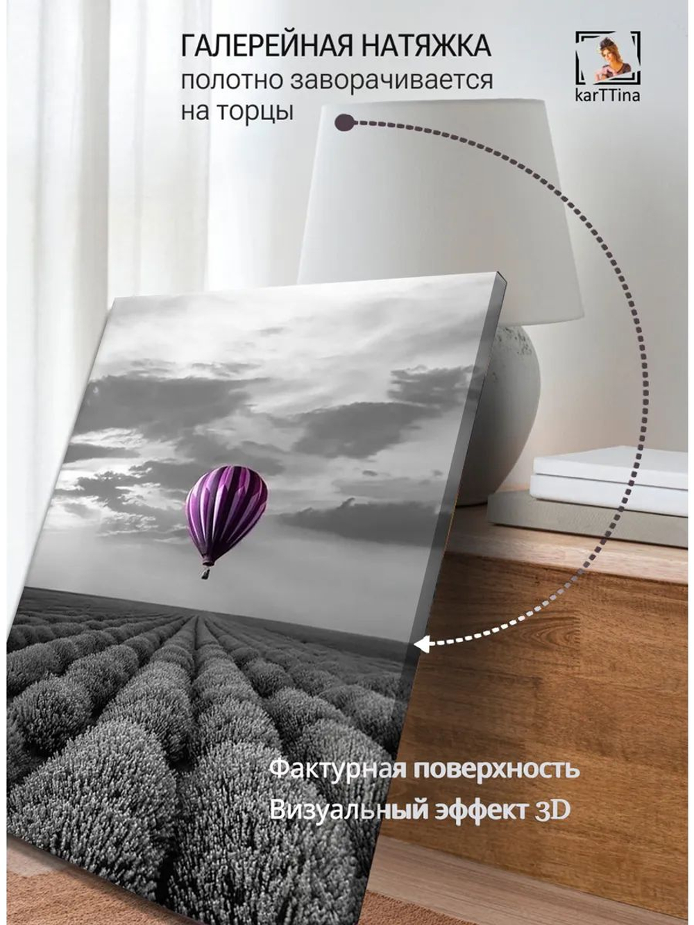 Картина "Пурпурные зонты", интерьерная 50х70см 1шт.