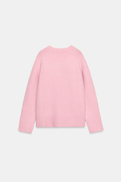 ZARA ДЖЕМПЕР ИЗ МЯГКОГО ТРИКОТАЖА, МЯГКИЙ РОЗОВЫЙ