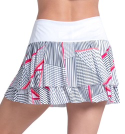 Женская теннисная юбка Lucky in Love Geo Glow Pleated - white