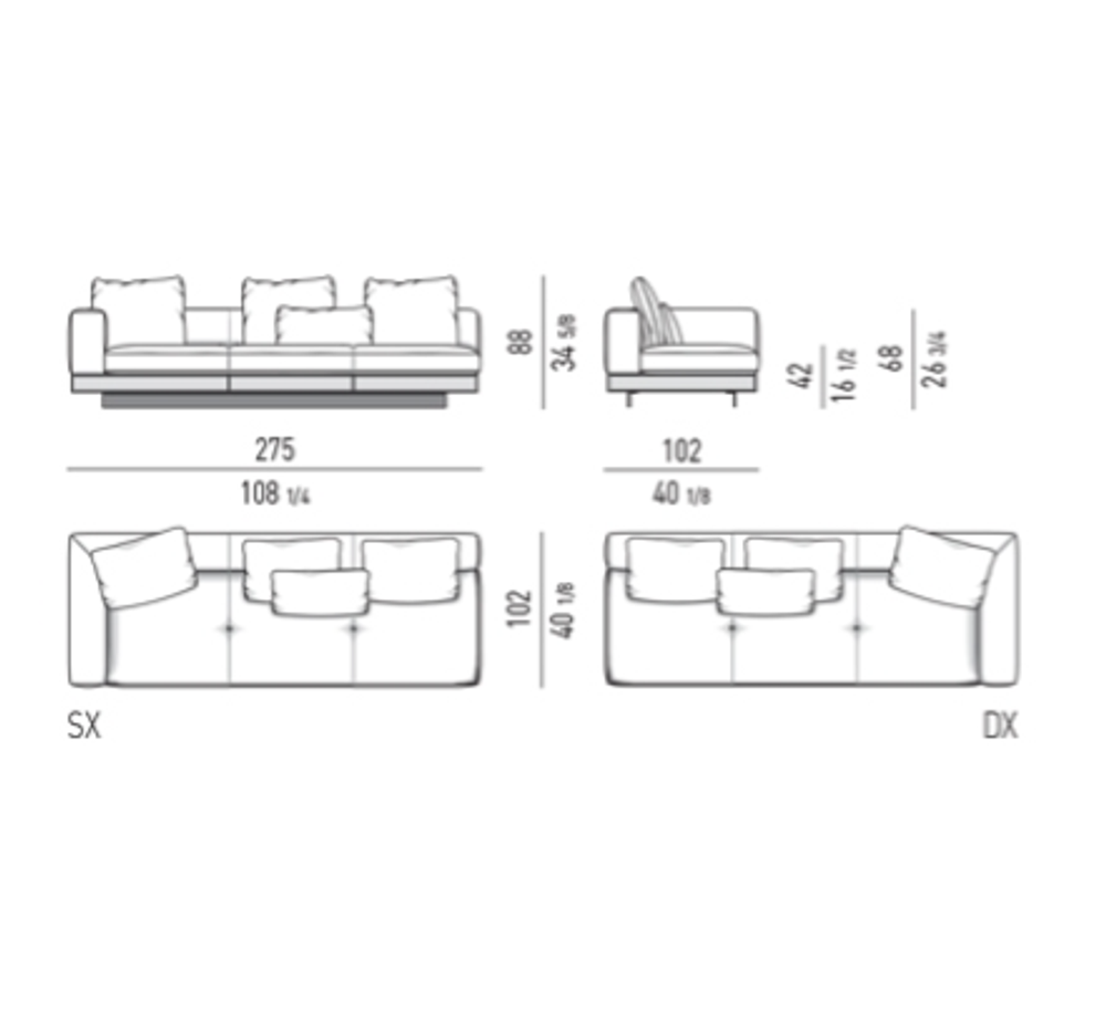Connery sofa by Minotti Set 1 module 1