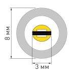 Лента герметичная LUNA-X960-D8mm 24V Warm2700 (8 W/m, IP65, 360deg, 5m) (Arlight, -)