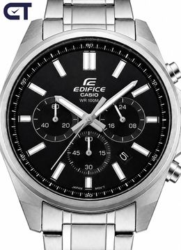 CASIO EFV-650D-1AVUDF EDIFICE мужские наручные часы — стальной хронограф с черный циферблатом