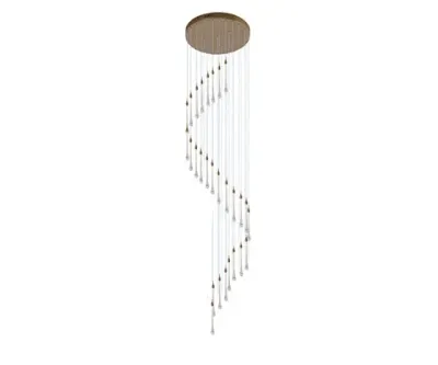 07860-28A,36 Люстра каскадная Асмер латунь d60 h500 Led 84W (3000К). ТМ Kink Light