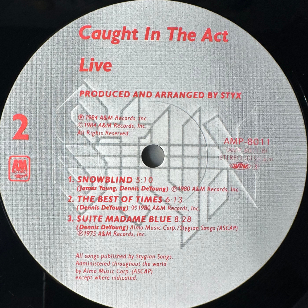 Styx ‎– Caught In The Act Live (Япония 1984г.)