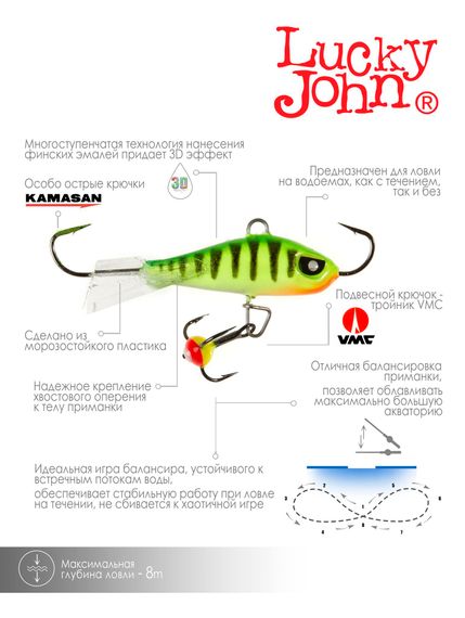 Балансир Lucky John BALTIC 4 с тр. 40мм/24 блистер