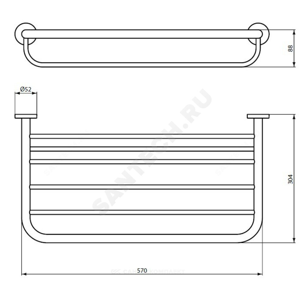 Полка для полотенец подвесная IOM хром Ideal Standard A9106AA