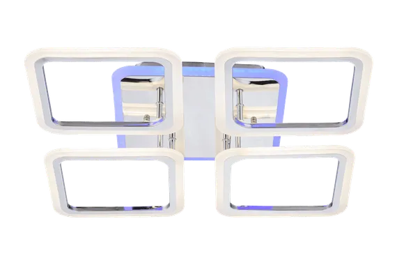 Люстра потолочная светодиодная Rilon 3012/4 CR+RGB, 156 Вт, хромированная