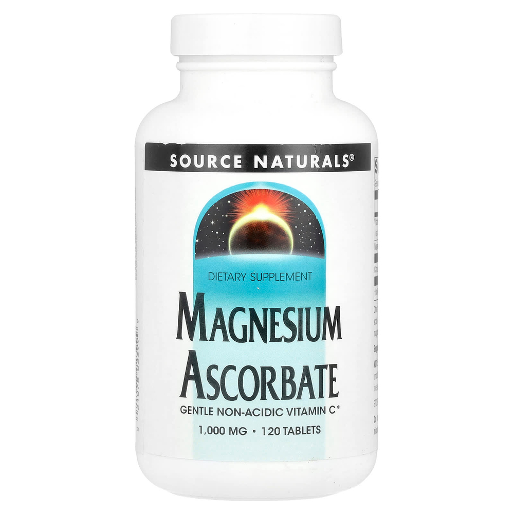 Source Naturals, аскорбат магния, 1000 мг, 120 таблеток