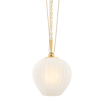 Corbett Azurite Pendant, 46 cm, Vintage Polished Brass