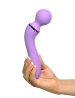 Фиолетовый двусторонний вибростимулятор Duo Wand Massage-Her - 19,6 см. (Цвет: фиолетовый)