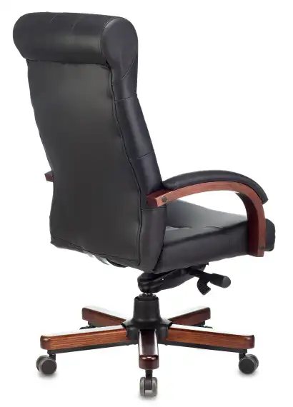 Кресло руководителя Бюрократ T-9928WALNUT черный кожа крестов. металл/дерево