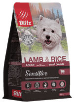 Сухой полнорационный корм Blitz Sensitive Lamb & Rice Adult Dog Small Breeds с ягнёнком для собак мелких пород 7 кг