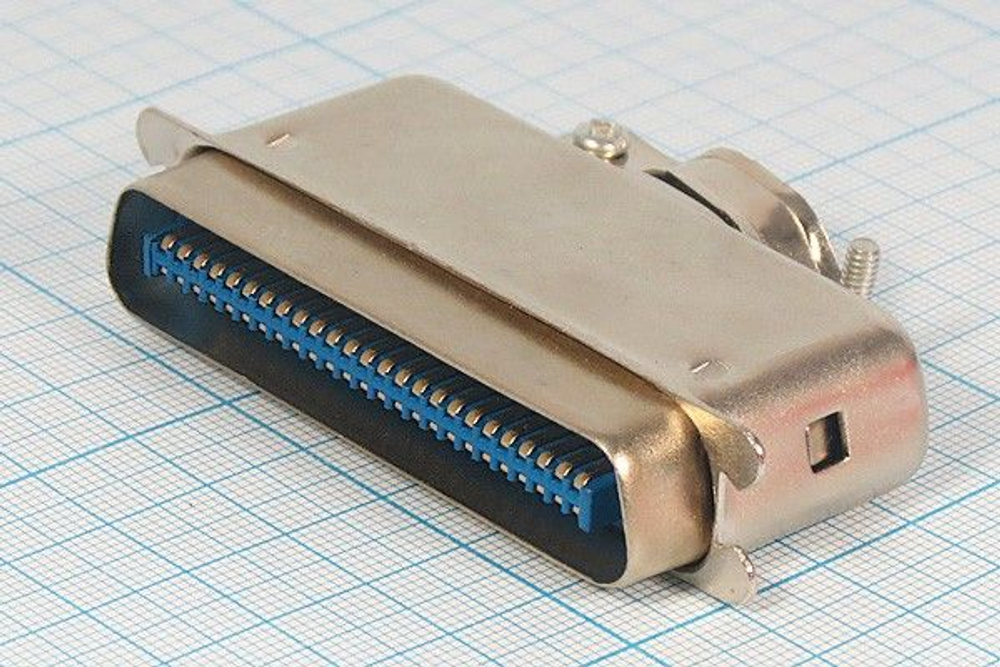 Разъем CENTRONICS вилка, шаг P2.16, контакты 50C, монтаж на кабель, кожух металл, CENC-50M #21