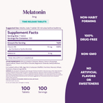 Natrol, мелатонин, медленное высвобождение, 100 таблеток
