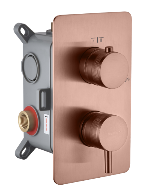Смеситель встроенный однорычажный 2-х проходной CELL COPPER BRUSHED