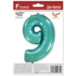 Шар (40"/102 см) Цифра, 9, Тиффани, в упаковке