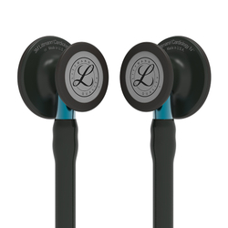 Стетоскоп Littmann Cardiology IV, черный, черная матовая акустическая головка, голубой ствол (6201)