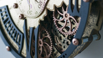 Часы настенные деревянные «Automaton 1789 Westminster» в английском лофт-стиле с движущимися шестерёнками
