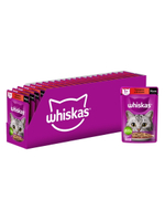 Влажный корм Whiskas для взрослых кошек, желе с говядиной и ягненком, 28 шт x 75 г