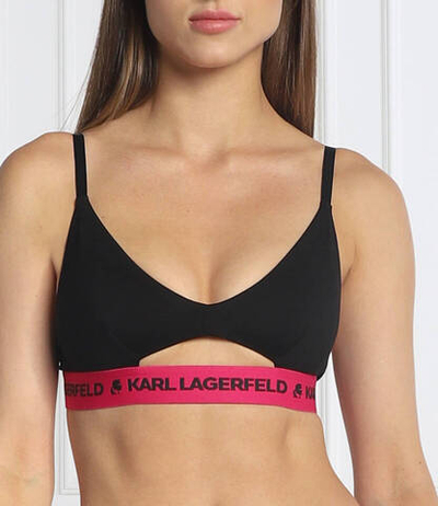 бюстгальтер peephole logo Karl Lagerfeld - черный(211W2101)