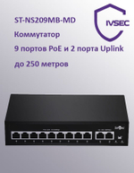 ST-NS209MB-MD Коммутатор POE 9 PoE портов и 2 Uplink порта