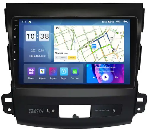 Магнитола для Mitsubishi Outlander XL, Peugeot 4007, Citroen C-Crosser - Parafar PF056LUX1XHD на Android 13, CarPlay, 4G SIM-слот