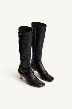 ZARA САПОГИ С КОНТРАСТНЫМИ ДЕТАЛЯМИ - LIMITED EDITION, РАЗНОЦВЕТНЫЙ