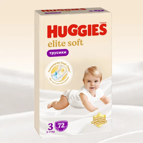 Трусики Huggies Elite Soft 3 (6-11 кг) 72 шт.