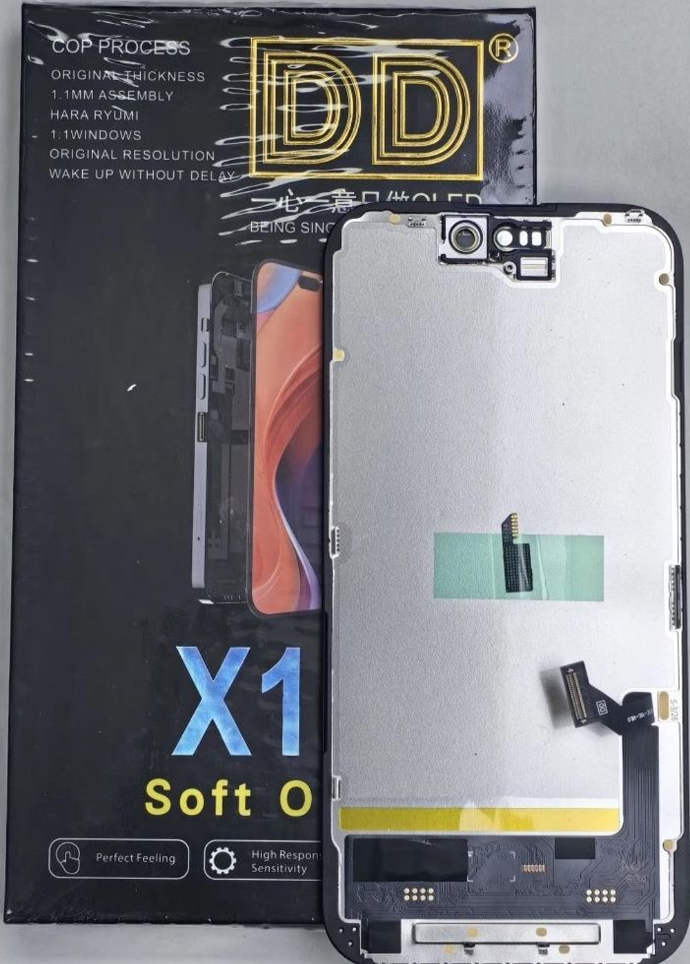 Дисплей iPhone 15 Soft OLED ("привязка" с верификацией без ошибки); 120Hz; бренд DD