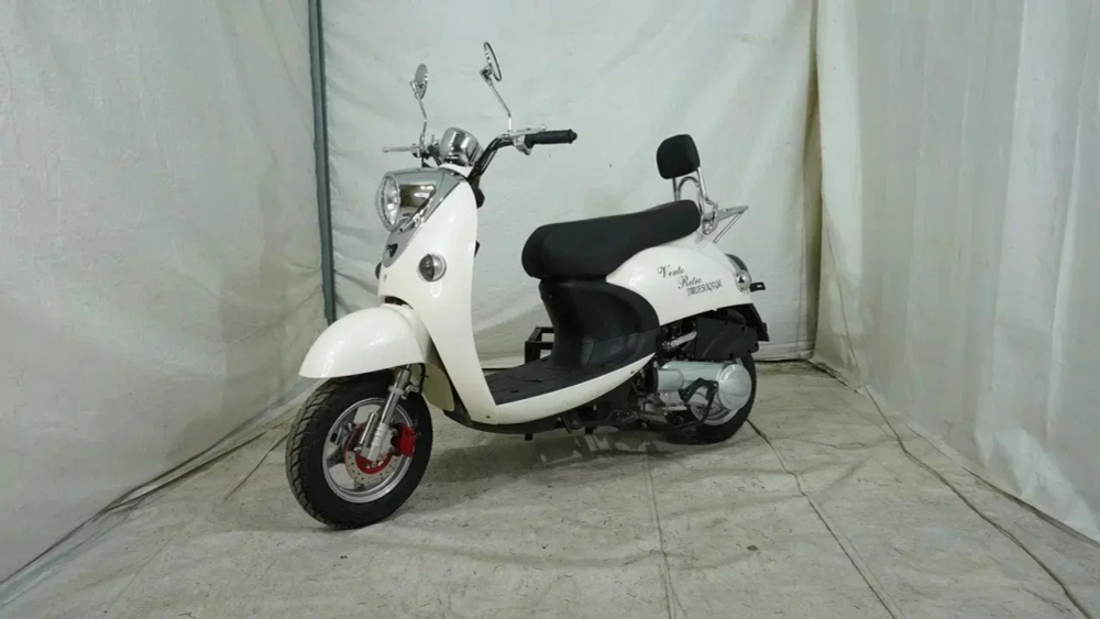 Скутер VENTO RETRO 49cc (150) + сигнализация с автозапуском цвет WHITE (Теплый))