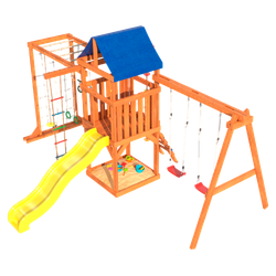 Детская площадка Fun Land с сеткой, рукоходом и качелями лодочка