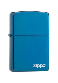 Зажигалка Sapphire Zippo Logo синяя с фирменным логотипом глянцевая (20446ZL)