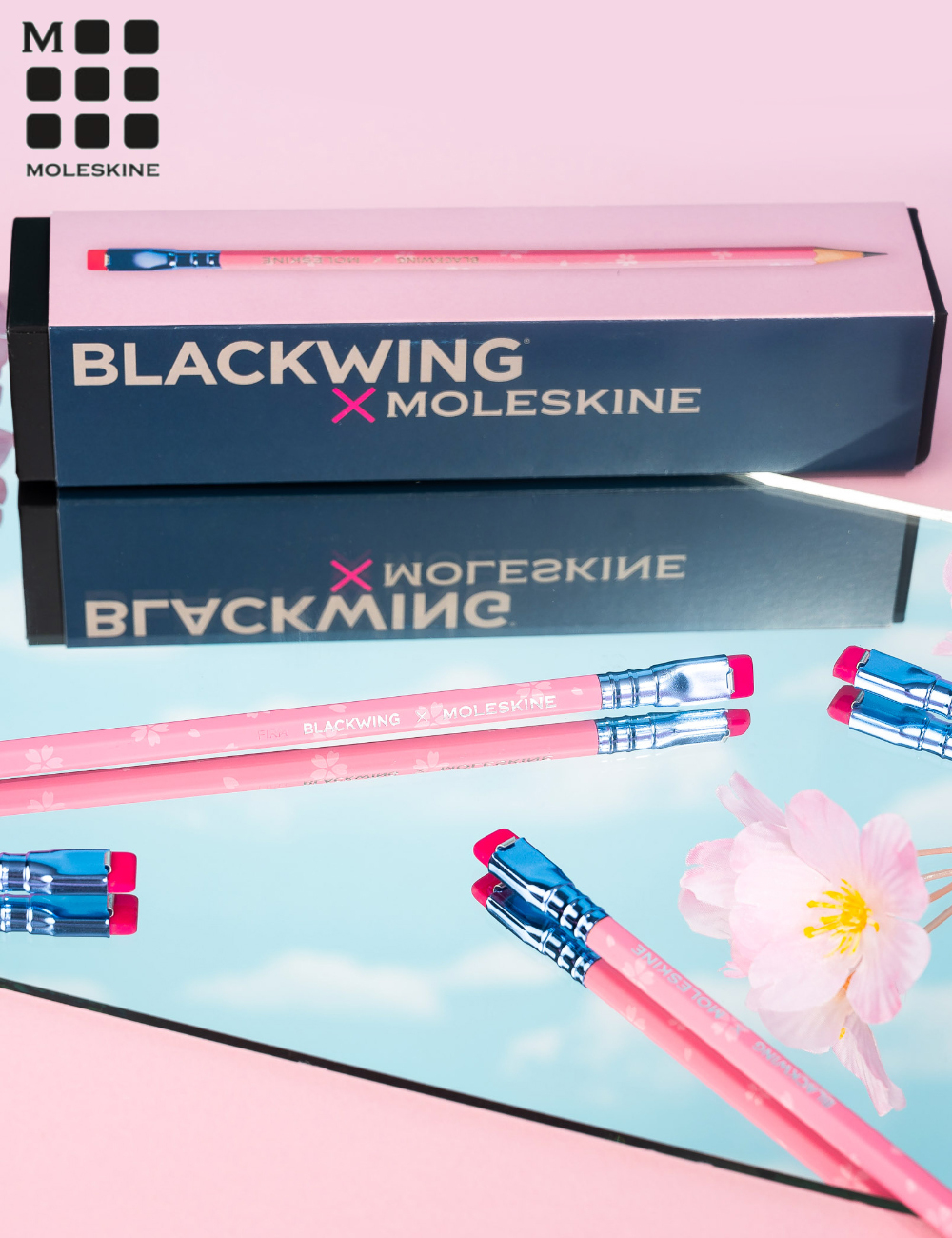 Набор карандашей FIRM Blackwing x Moleskine LE SAKURA (EWBKWSU01F12SET) розовые, 12 шт. в футляре