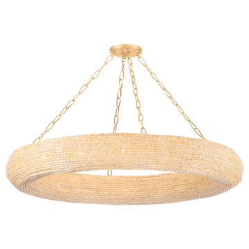 Corbett Lure Chandelier, 127 cm, Vintage Gold Leaf