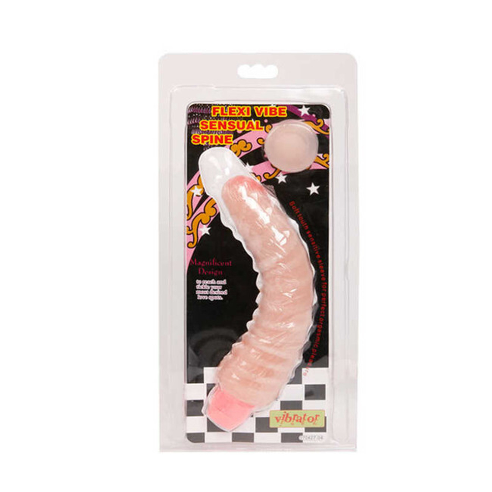 Рельефный гнущийся вибратор Flexi Vibe Sensual Spine (вторая кожа) (Цвет: телесный)