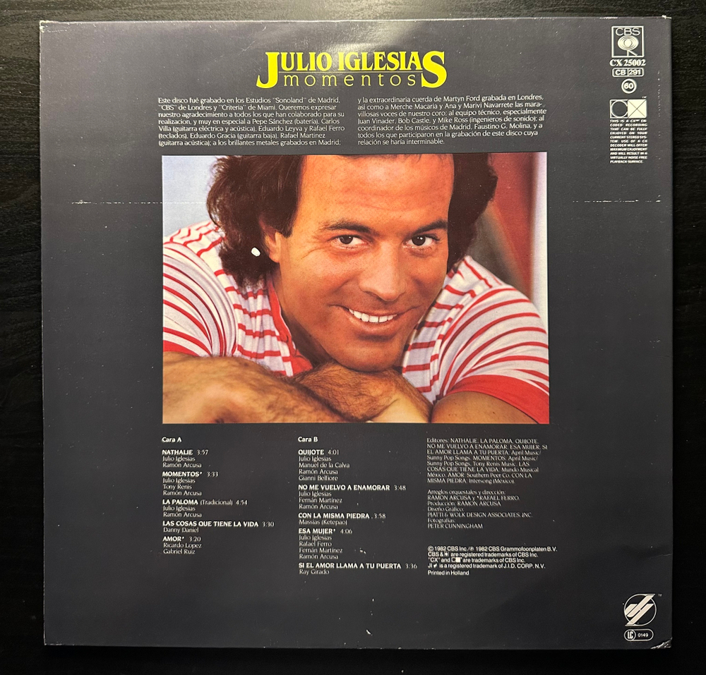 Julio Iglesias - Momentos (Голландия 1984г.)