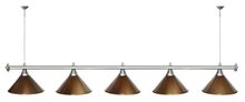 Лампа STARTBILLIARDS 5 пл. (плафоны золотые,штанга хром,фурнитура золото)
