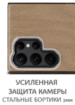 Дизайнерский чехол для SAMSUNG S22 ULTRA с мягкой тканевой поверхностью