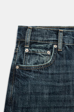 ZARA ДЖИНСЫ STRAIGHT FIT СО СРЕДНЕЙ ПОСАДКОЙ — ZW COLLECTION, СИНИЙ