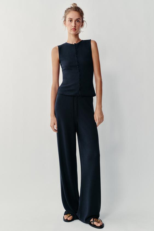 ZARA БРЮКИ В СТИЛЕ РУСТИК, МОРСКОЙ СИНИЙ