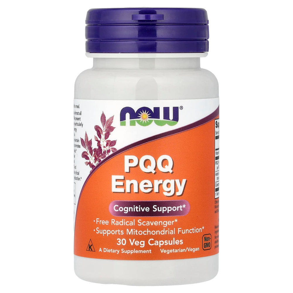 NOW Foods, добавка для энергии с пирролохинолинхиноном, 20 мг, 30 вегетарианских капсул