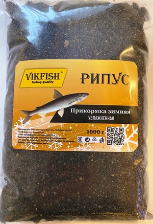 Прикормка VIKFISH Зимняя УВЛАЖНЕННАЯ (РИПУС ЧЕРНЫЙ) Краб  1000гр