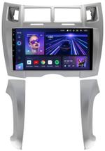 Магнитола для Toyota Vitz 2, Yaris 2 2005-2011 (рамка серебро тип 2) - Teyes CC3 на Android 10, Быстрая, QLED, CarPlay, 4G SIM-слот