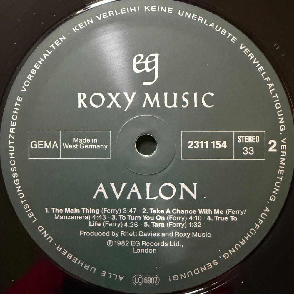 Roxy Music - Avalon (Германия 1982г.)