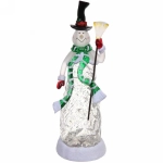Сувенир с подсветкой «Снеговик с посохом» 10*9,6*28 см