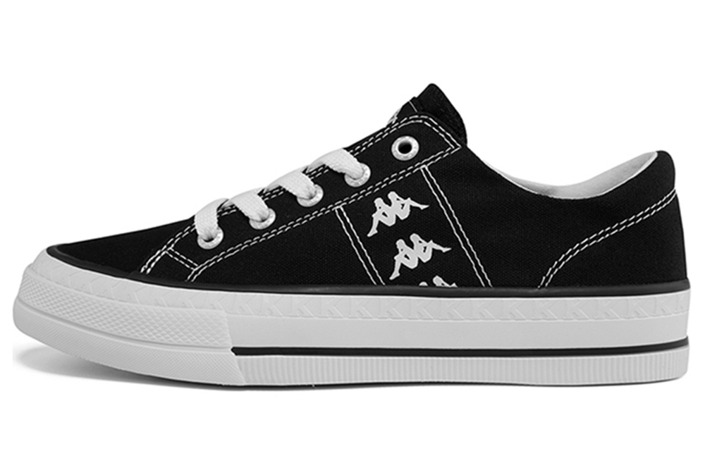 Kappa Slip Resistant Abrasion Resistant Low top Canvas Shoes Unisex Black White